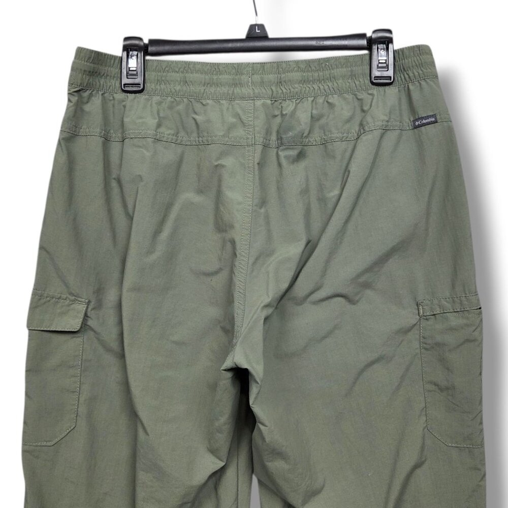 Columbia Windbreaker Cargo Pants Womens Large Cropped Hiking Green - Picture 8 of 12